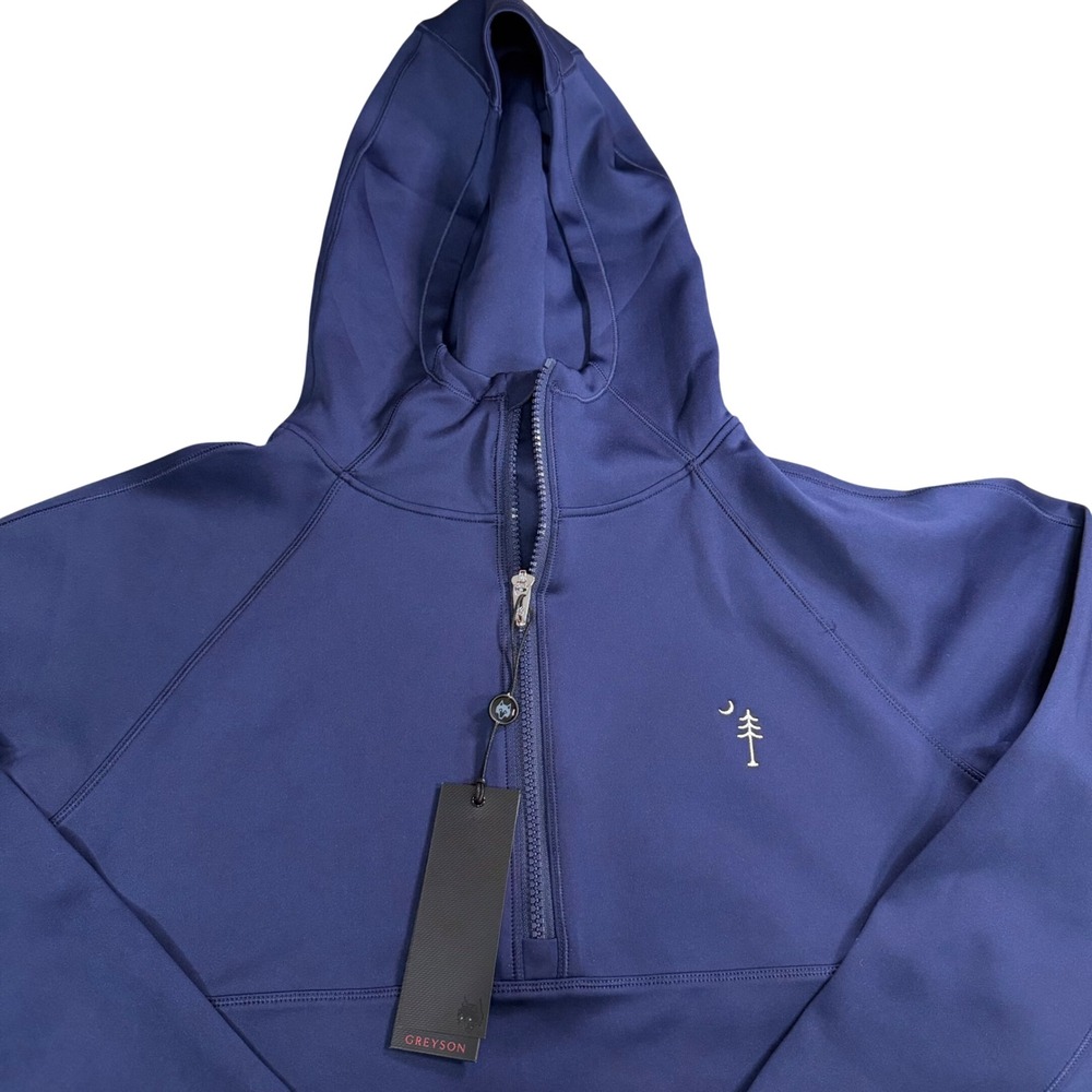 Greyson Nash Half Zip Hoodie Maltese Blue Tree Farm Logo Golf Womens S NEW